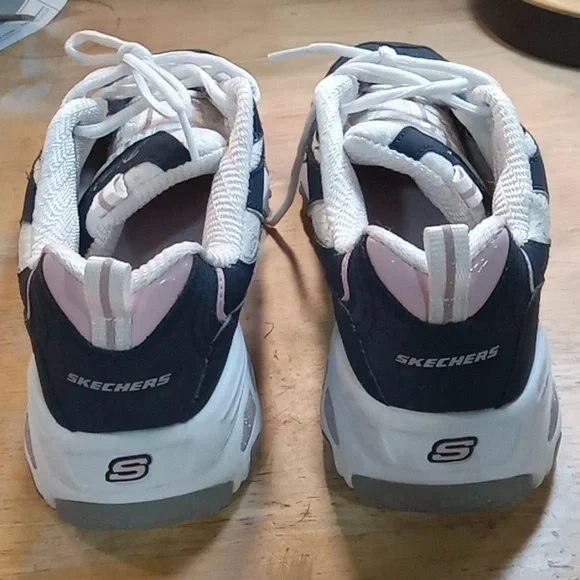 SKECHERS  D'LITES, BLACK, WHITE, PINK, SPARKLES WOMENS SIZE 9 - Picture 3 of 6